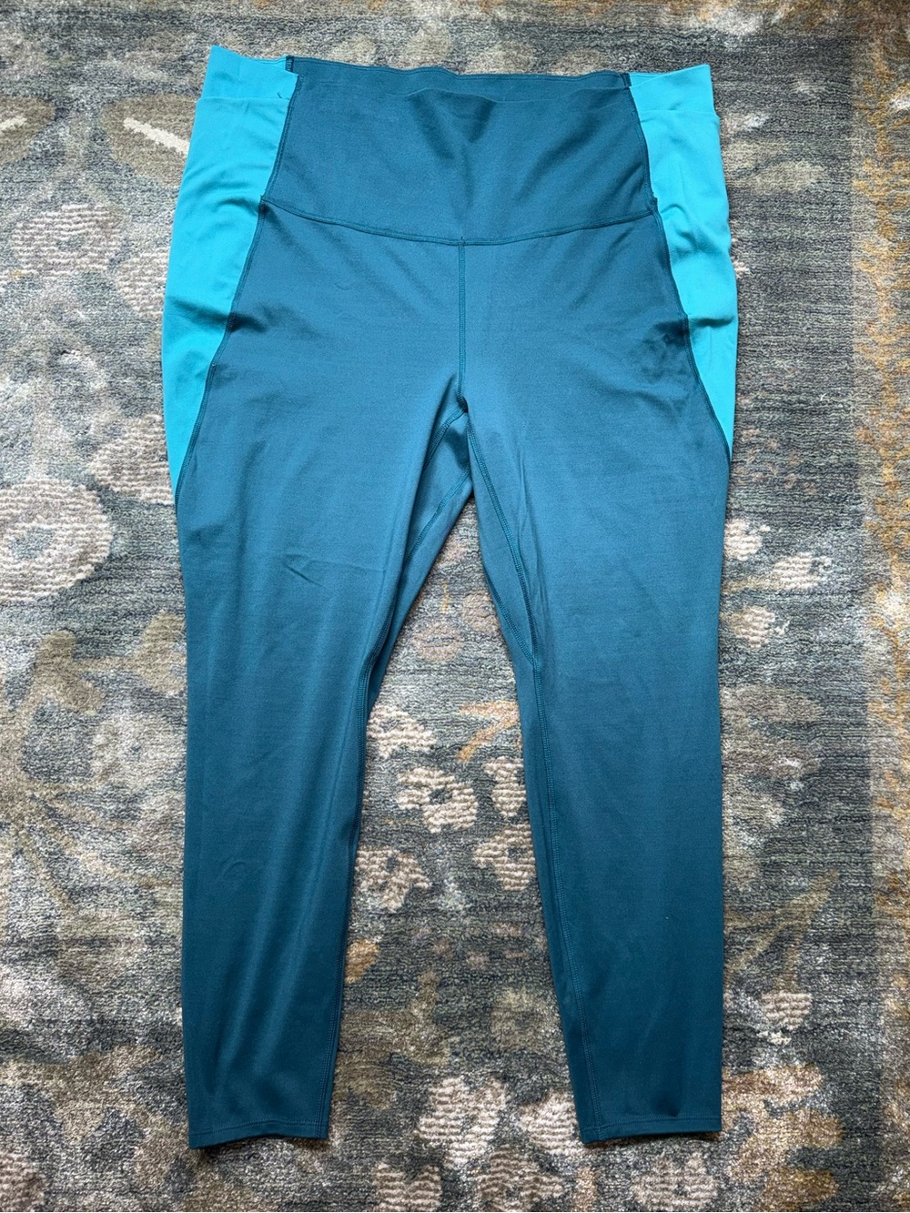 all in motion Teal and Aqua Colorblock High-Waist Leggings